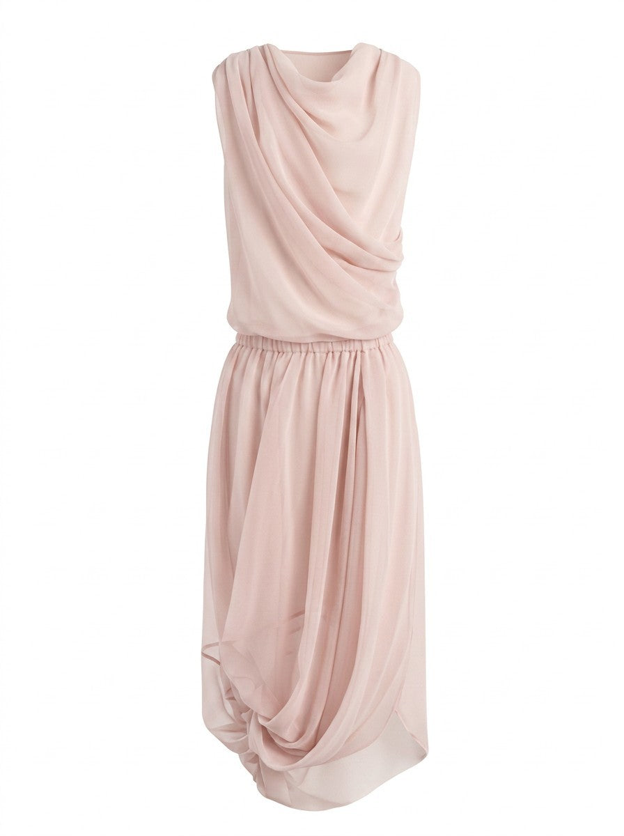 Archive Draped Dress · Blush Silk Blend