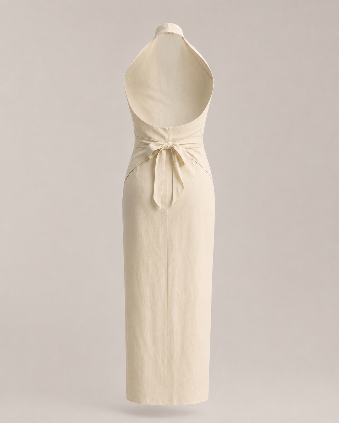 Archive Wrap Halter Dress · Silk Linen Ecru