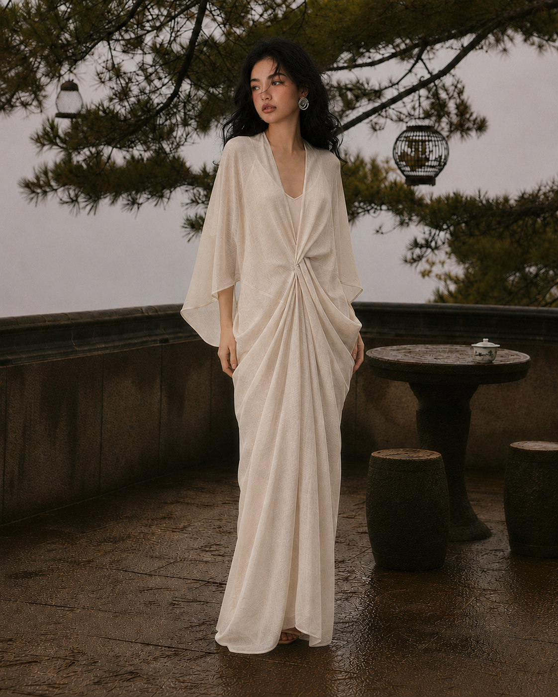 Cloud Sleeve Robe Set · Blush Pink