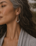 Retro Liquid Twist Hoop Earrings · Silver