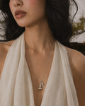 Retro Gourd & Flower Silver Pendant Necklace