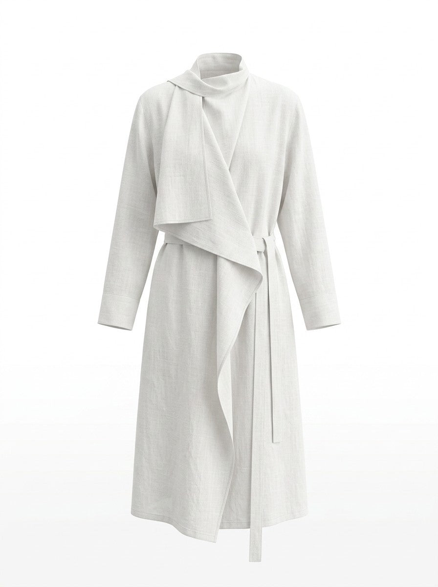 Archive Wrap Coat Dress · Natural White