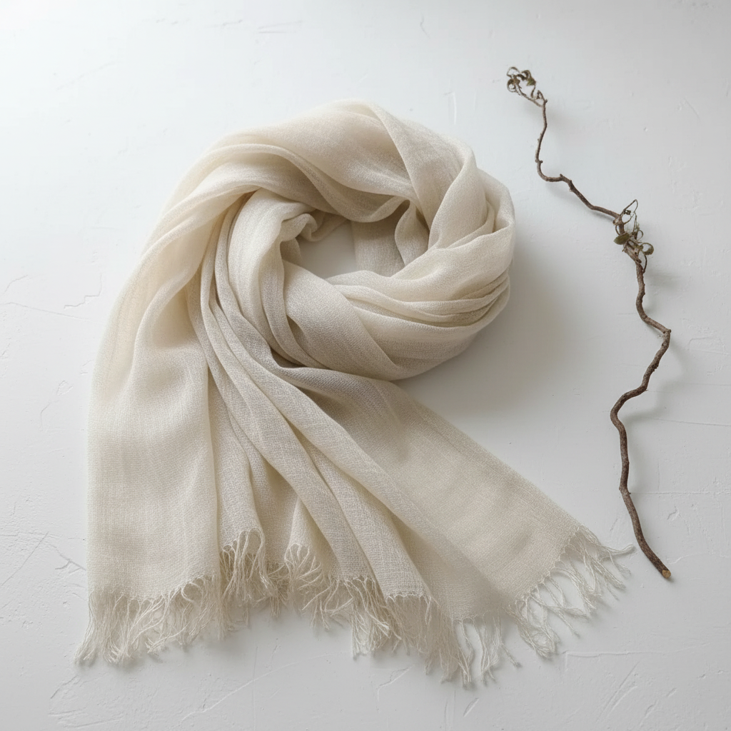 Gauze Scarf — Cream