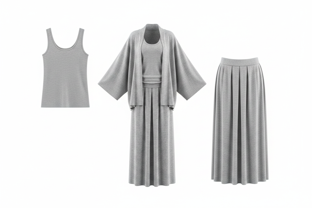 Mist Robe — Three Pieces Separated